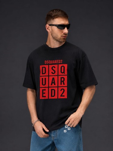 Dsquared2 black shirt red - t-shirt,