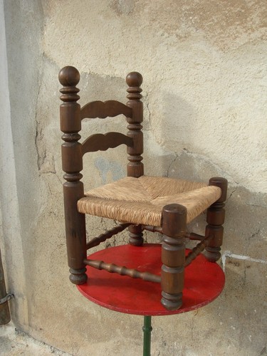 Chaise basse chêne lourd - basse,