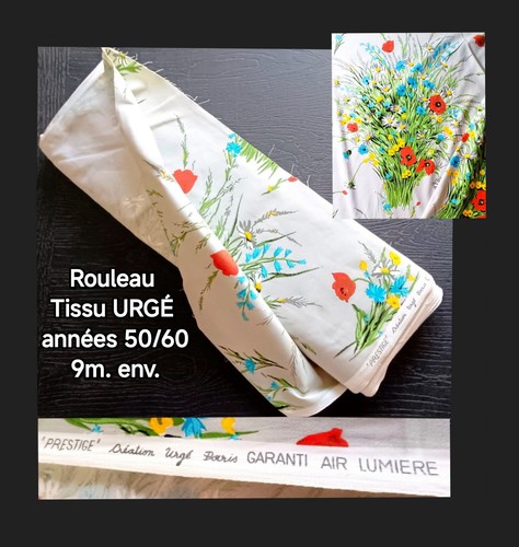 Rouleau ancien tissu - 9m., d'ancien