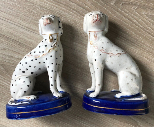 Paire chiens porcelaine - paire,