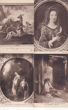 Lot of 4 old postcards postcards ROUEN museum paintings painters 1