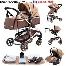 Poussette Combinée 3 en 1 Siège-Auto Nacelle Trio Réversible Réglable . Khaki