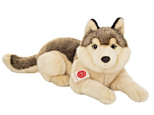 Teddy Hermann Lying Wolf Plush Soft Toy Puppy Dog Animal Teddy Gift 90855 BNWT