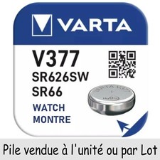Pile bouton spéciale pour montre : V377 SR66 SR626SW Oxyde d'Argent 1,55V 27 mAh