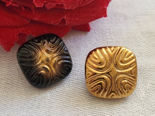 Duo boutons anciens verre - duo,