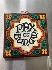 Ancien carreau en faience, terre cuite vernissé LABOR DERUTA