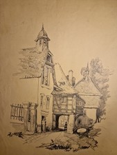 Ancien Beau Dessin XIXeme Mine