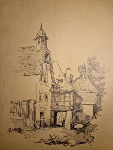 Ancien beau dessin xixeme - dessin,