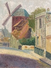 Belle Peinture 1950 Moulin