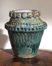 Molded Terracotta Pot Signed