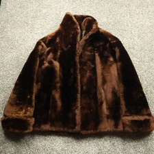 Vintage Strashun-Hasty Brown Sheared Beaver Fur Coat Women's M Luxe 1950s Mouton