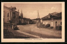 Old postcard Champenoux, Rue St. Barthelémy, street view 