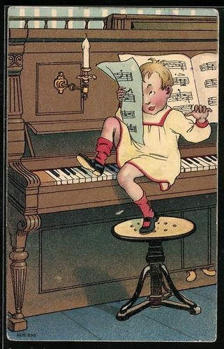 Carte postale enfant - , assis