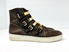 MICHAEL Michael Kors Kimberly High Top Sneakers MK Signature PVC Brown 10M 3
