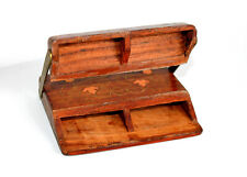 OLD SLIDING WOODEN CIGARETTE CIGAR BOX - 2 COMPARTMENTS - GILDING