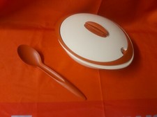  TUPPERWARE Iso duo 2 litre et 1.5 litre avec cuillère orange vintage 