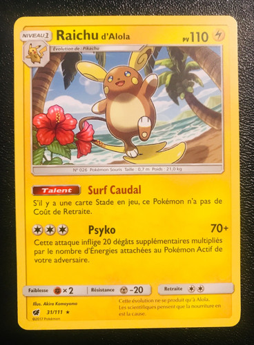 Carte pokemon raichu alola - carte,