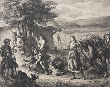 Eugene Delacroix Herminie and the Shepherds Eau forte Engraver P Fritel 1910