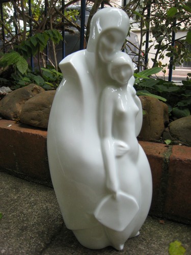 Statuette porcelaine blanche - statuette,
