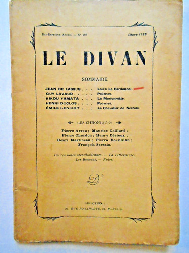 Divan revue littéraire - revue,