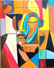 PORTRAIT FEMME ART  TABLEAU