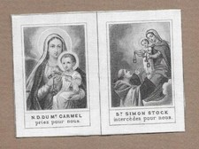 PIOUS IMAGE..SCAPULAR FABRIC N-D OF MOUNT CARMEL/St SIMON STOCK