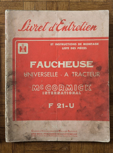 Livret entretien faucheuse - livret,