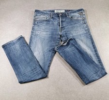 Replay Mens Jeans W36 L33 Blue Slim Fit Straight Leg Zip Fly Stretch Tunisia