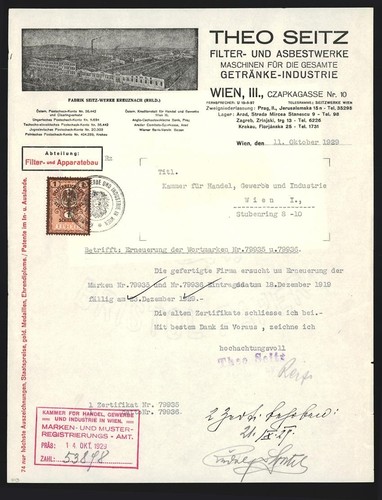 Facture vienne 1929 theo - vienne, 1929,