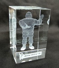 Bibendum Michelin Man Crystal Object Figure Novelty Rare
