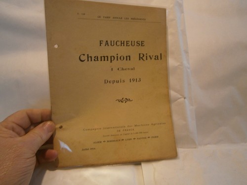 Catalogue tracteur faucheuse