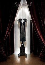Vtg. 1980S Art Deco Avant Garde Gown Black Sequin Beaded Keyhole Puff Shoulder