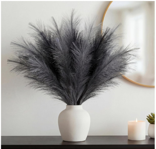 30pcs black gray pampas - black, grass