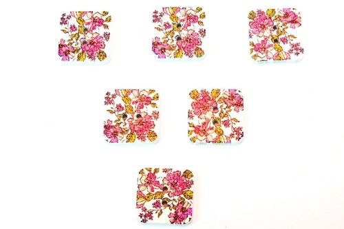 Lot boutons bois carré - 6,