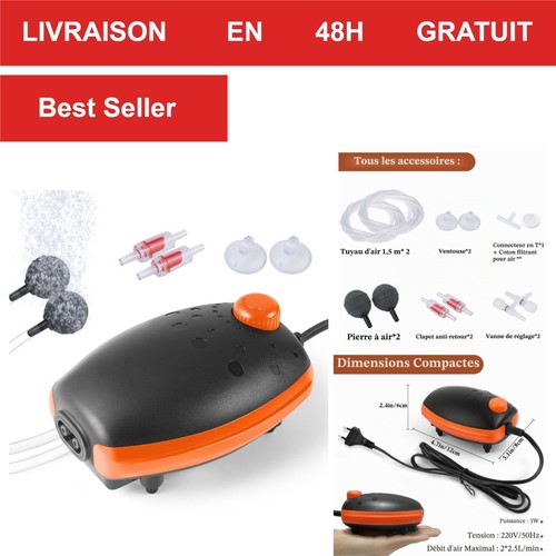 Pompe air pour - 3w, aquarium