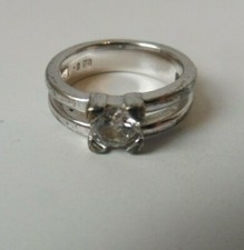 Bague Pierre Lang Argentée Avec Pierre Taillée, Taille 53 (6) !