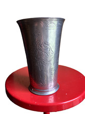 GOBELET  ANCIEN EN ETAIN BLASON 1663 GENTILHOMME