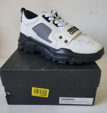 VERSACE JEANS COUTURE Baskets basses blanc/noir plateforme à lacets Taille 41