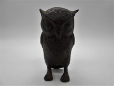 RAVISSANTE FIGURINE / STATUETTE  " HIBOU / CHOUETTE "  EN FONTE