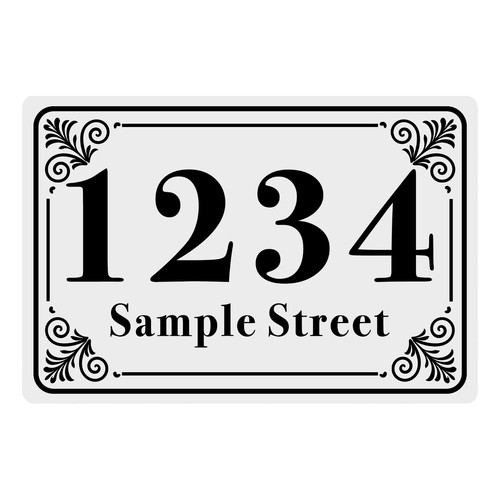 House number plaque - x,