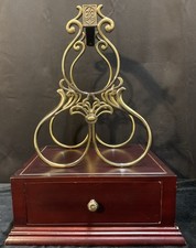 Wine Rack Red Cherry Wood & Brass 3 Bottle Lightly Used