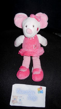 doudou peluche souris rose