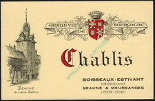 Label great wine of Burgundy-Chablis-Boisseaux-Belfry-Beaune-R.587