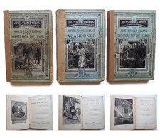 1880 JULES VERNE The Mysterious Island in Three Volumes UK Sampson Low Editions