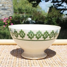 Antique earthenware bowl with geometric patterns green tones ø 13.5 cm