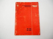 Deutz Fahr M 1102 1202 Combine Harvester Owners Manual Owners Manual 1981