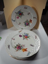 Lot of Six (6) Tournai Porcelain Plates, Hand Painted Flowers