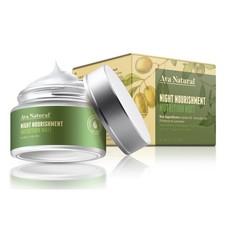 Crème visage de nuit aux huiles d'olive, de jojoba et d'avocat, hydratante...