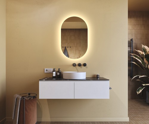 Miroir ovale led salle - ovale, de