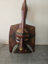Grande statue africaine en bois sculpté – Art ethnique – 60 cm – Décoration